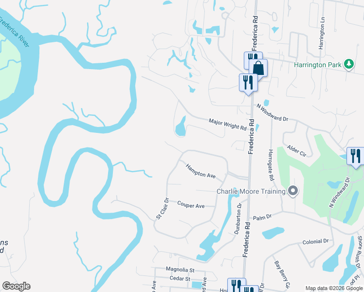 map of restaurants, bars, coffee shops, grocery stores, and more near 204 Dunbar Drive in St. Simons Island