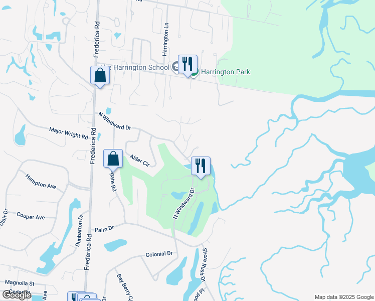 map of restaurants, bars, coffee shops, grocery stores, and more near 494 Cedar Walk in St. Simons Island