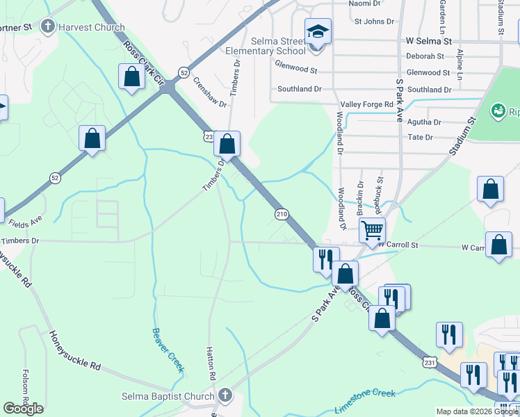 map of restaurants, bars, coffee shops, grocery stores, and more near 2543 Ross Clark Circle in Dothan