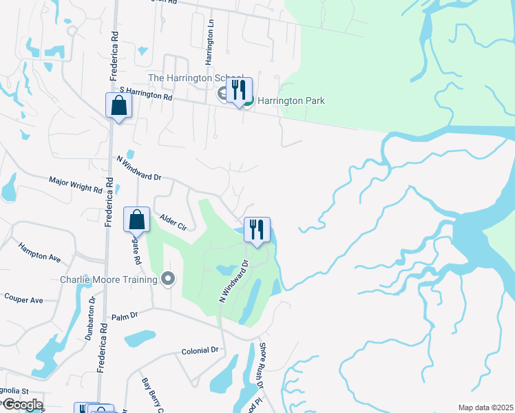 map of restaurants, bars, coffee shops, grocery stores, and more near 487 Cedar Walk in Saint Simons Island
