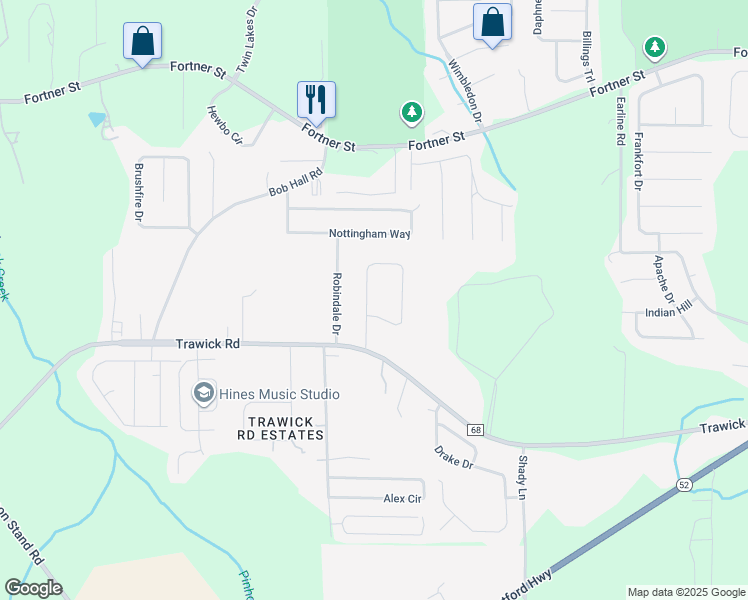 map of restaurants, bars, coffee shops, grocery stores, and more near 2632-2698 Halls Mill Road in Dothan