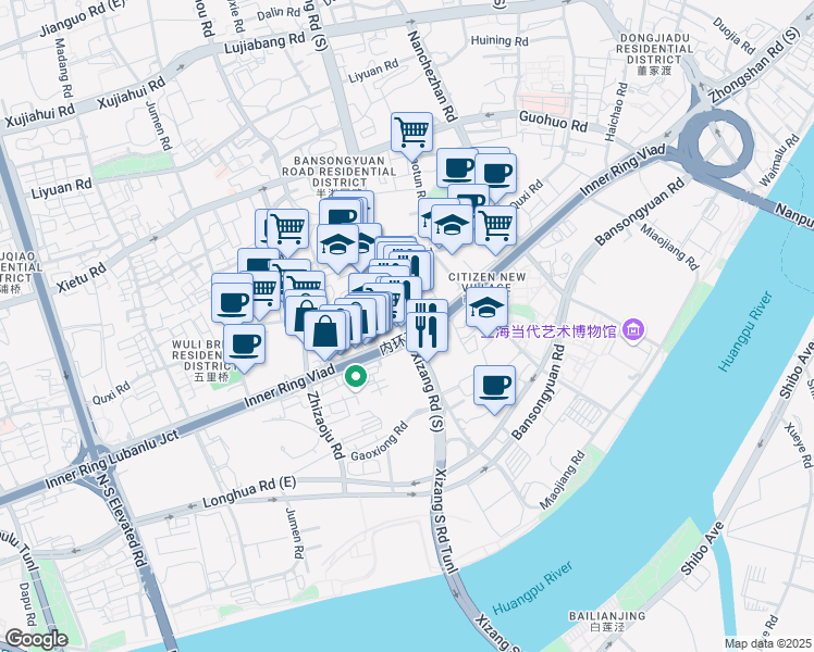 map of restaurants, bars, coffee shops, grocery stores, and more near in 