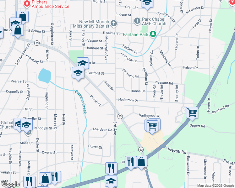 map of restaurants, bars, coffee shops, grocery stores, and more near 1608 3rd Avenue in Dothan
