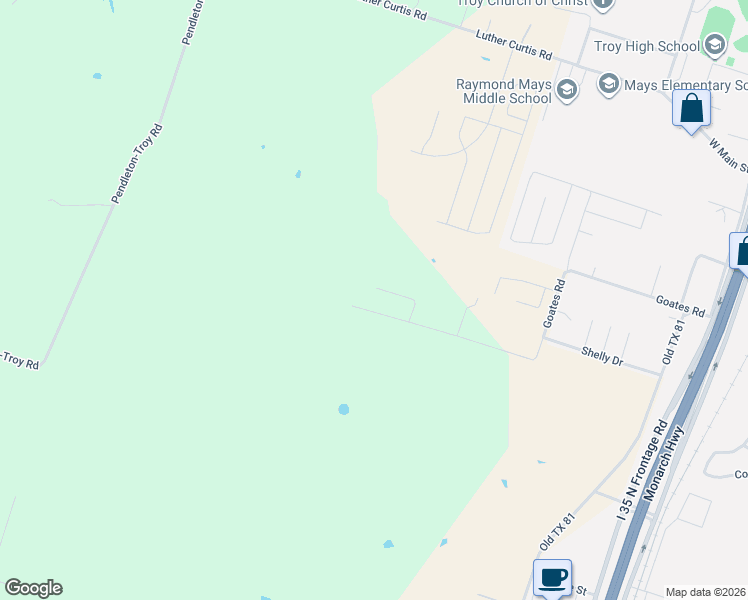 map of restaurants, bars, coffee shops, grocery stores, and more near 242 Jackalope Trail in Troy