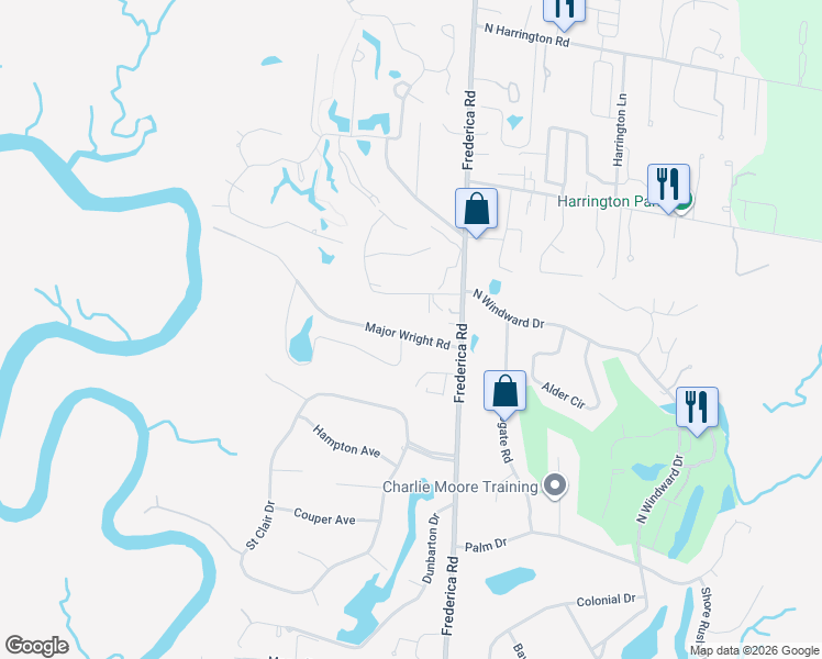 map of restaurants, bars, coffee shops, grocery stores, and more near 343 Major Wright Road in St. Simons Island