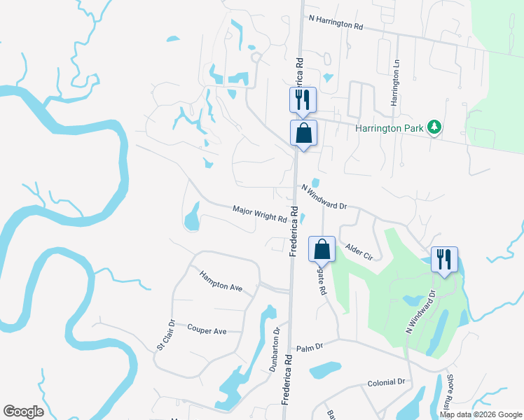map of restaurants, bars, coffee shops, grocery stores, and more near 343 Major Wright Road in St. Simons Island