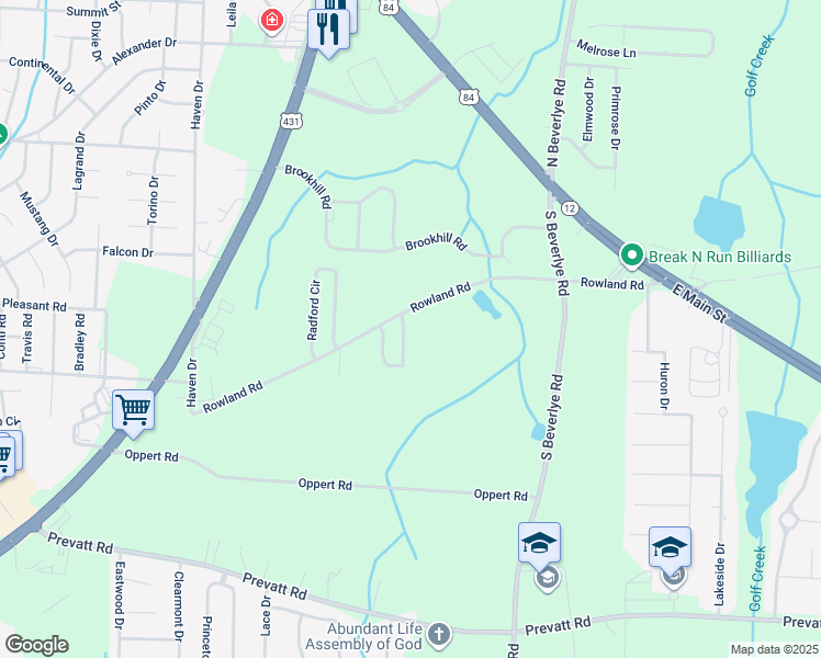 map of restaurants, bars, coffee shops, grocery stores, and more near 100 Tree Crest Road in Dothan