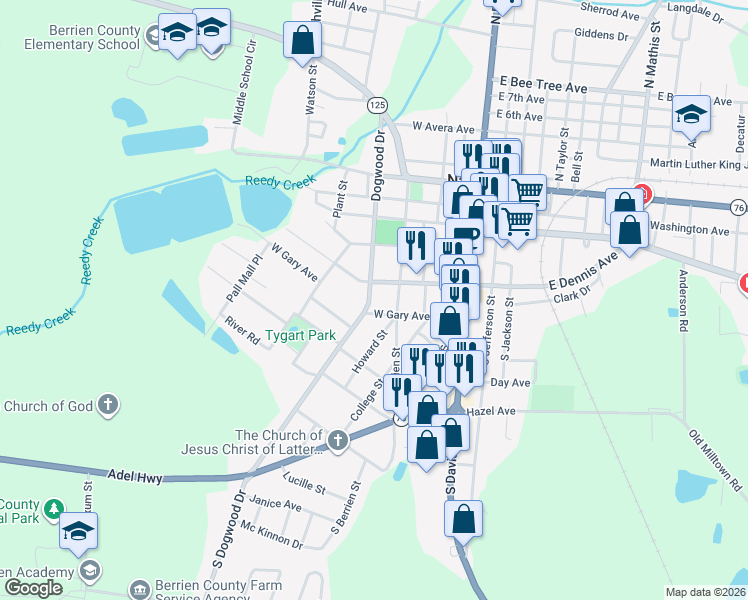 map of restaurants, bars, coffee shops, grocery stores, and more near 404 Dogwood Drive in Nashville