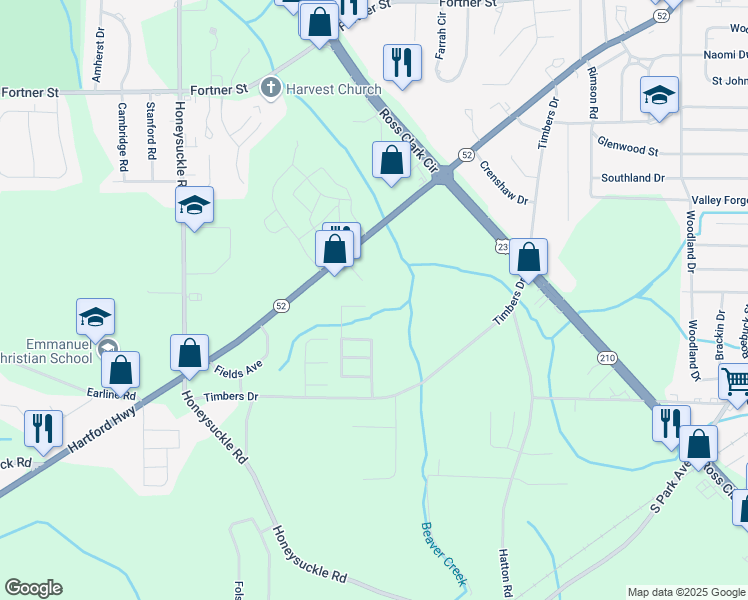 map of restaurants, bars, coffee shops, grocery stores, and more near 331 Camberly Court in Dothan