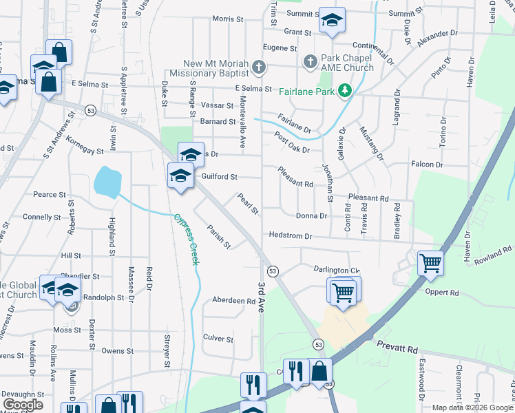 map of restaurants, bars, coffee shops, grocery stores, and more near 1608 3rd Avenue in Dothan