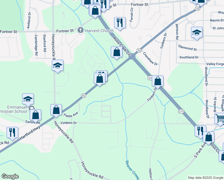 map of restaurants, bars, coffee shops, grocery stores, and more near 331 Camberly Court in Dothan