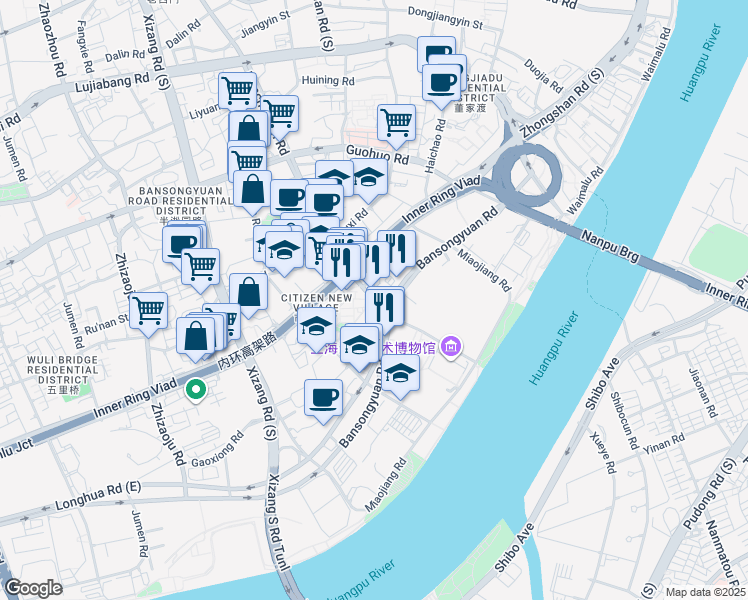 map of restaurants, bars, coffee shops, grocery stores, and more near in 