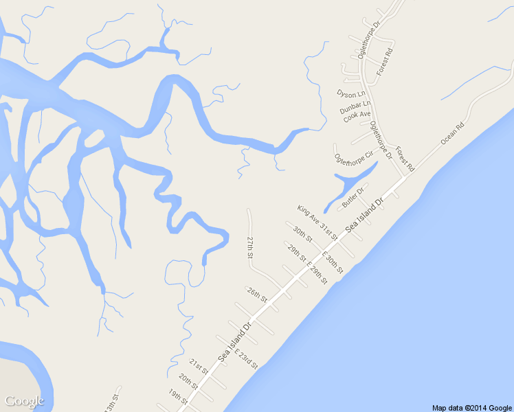 map of restaurants, bars, coffee shops, grocery stores, and more near 230-456 27th Street in Sea Island