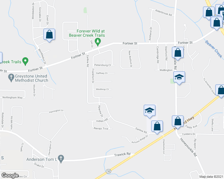 map of restaurants, bars, coffee shops, grocery stores, and more near 126 Winthrop Court in Dothan