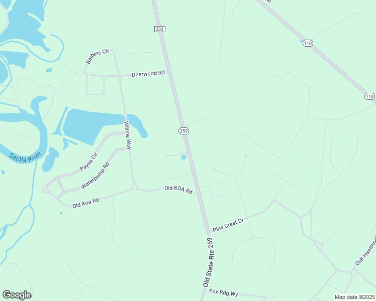 map of restaurants, bars, coffee shops, grocery stores, and more near 7873 County Road 233 in Brantley County