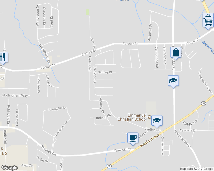 map of restaurants, bars, coffee shops, grocery stores, and more near 125 Lawrenceburg Court in Dothan