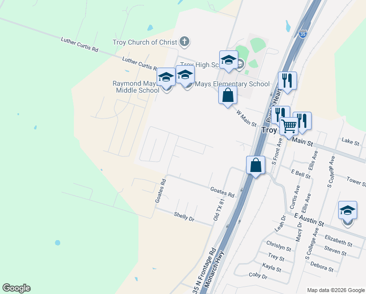 map of restaurants, bars, coffee shops, grocery stores, and more near 913 Oxford Lane in Troy