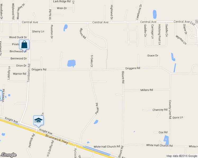 map of restaurants, bars, coffee shops, grocery stores, and more near 3728-3736 Strickland Drive in Waycross