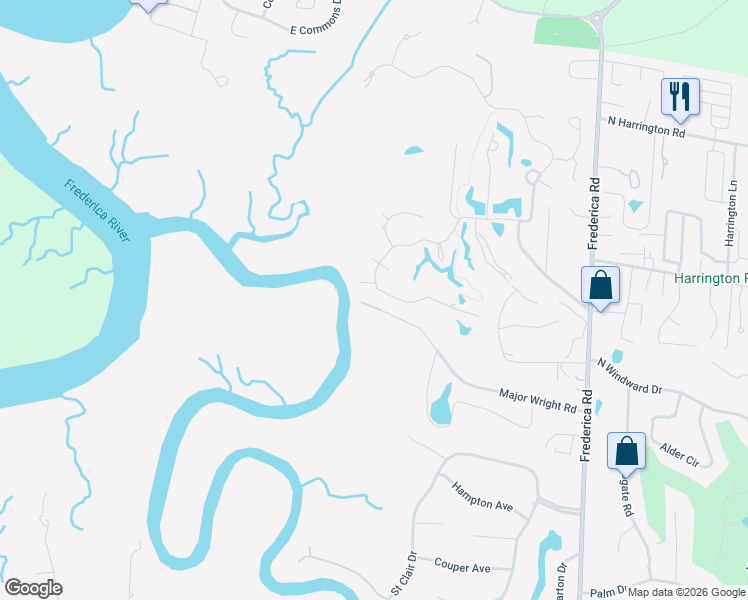 map of restaurants, bars, coffee shops, grocery stores, and more near 8 Orange Grove Lodge in St. Simons Island