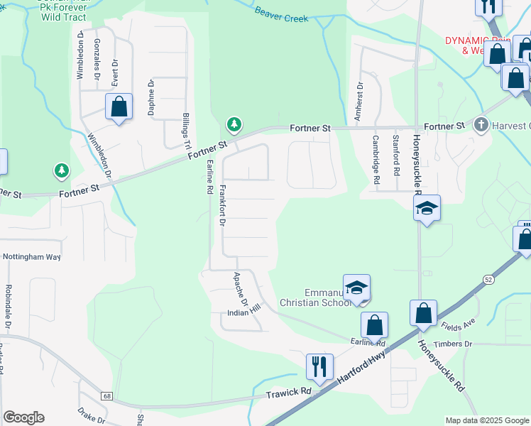 map of restaurants, bars, coffee shops, grocery stores, and more near 125 Lawrenceburg Court in Dothan