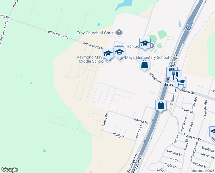 map of restaurants, bars, coffee shops, grocery stores, and more near 913 Oxford Lane in Troy