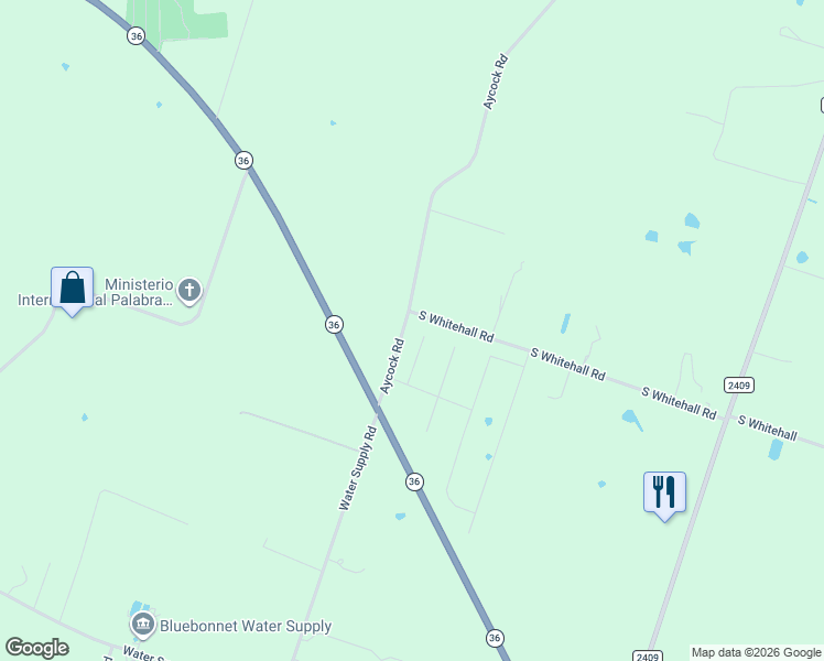 map of restaurants, bars, coffee shops, grocery stores, and more near 7661 Aycock Road in Temple