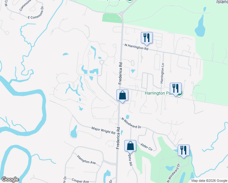 map of restaurants, bars, coffee shops, grocery stores, and more near 5509 Frederica Road in Saint Simons Island