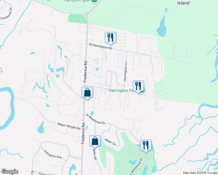 map of restaurants, bars, coffee shops, grocery stores, and more near 203 Villager Drive in St. Simons Island