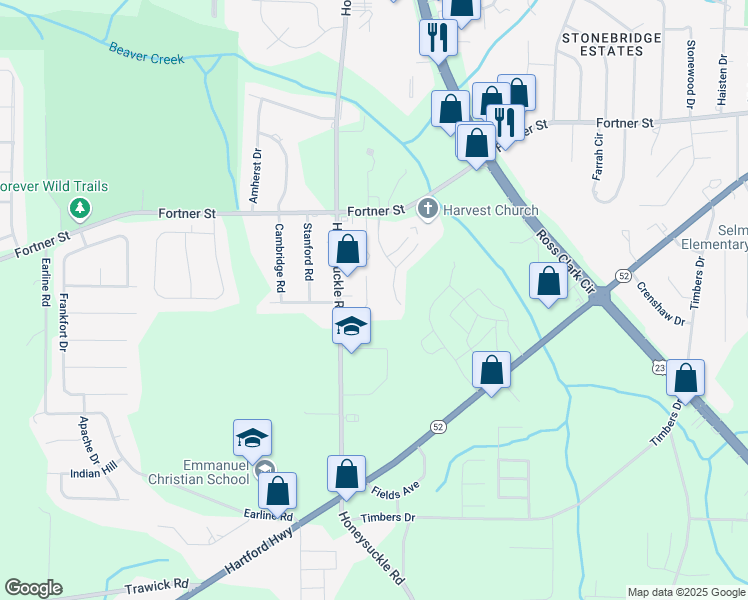 map of restaurants, bars, coffee shops, grocery stores, and more near 136 Coral Lane in Dothan