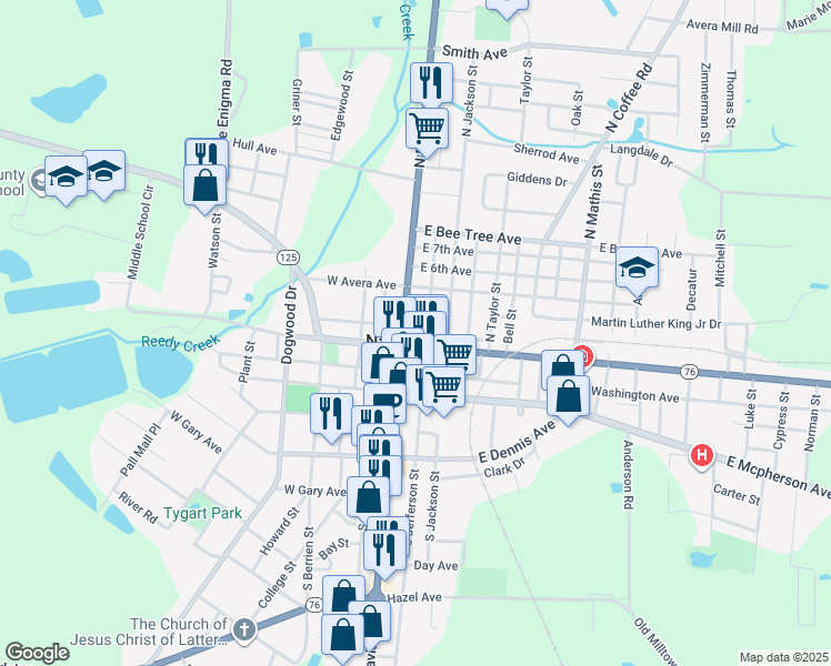 map of restaurants, bars, coffee shops, grocery stores, and more near in Nashville