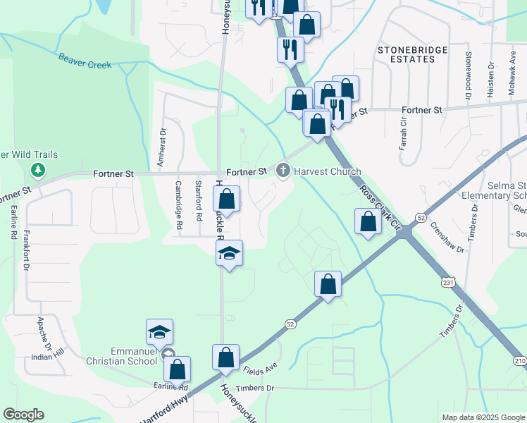 map of restaurants, bars, coffee shops, grocery stores, and more near 103 Sweetwater Drive in Dothan