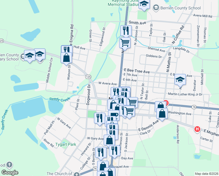 map of restaurants, bars, coffee shops, grocery stores, and more near 209 North McKinley Street in Nashville