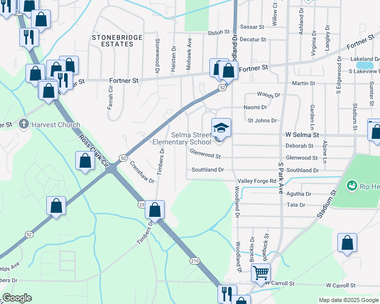 map of restaurants, bars, coffee shops, grocery stores, and more near 301 Rimson Road in Dothan