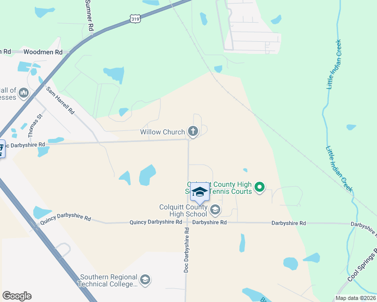 map of restaurants, bars, coffee shops, grocery stores, and more near 764 Doc Darbyshire Road in Norman Park