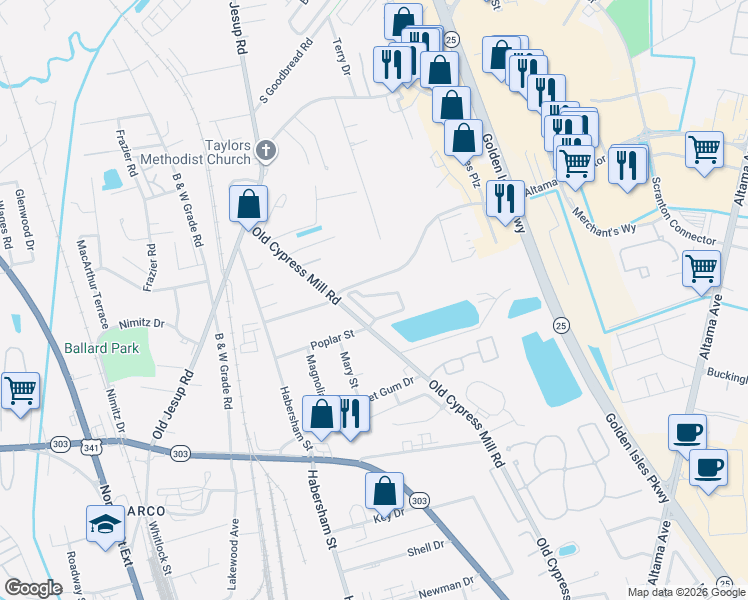 map of restaurants, bars, coffee shops, grocery stores, and more near 146 Promenade Place in Brunswick