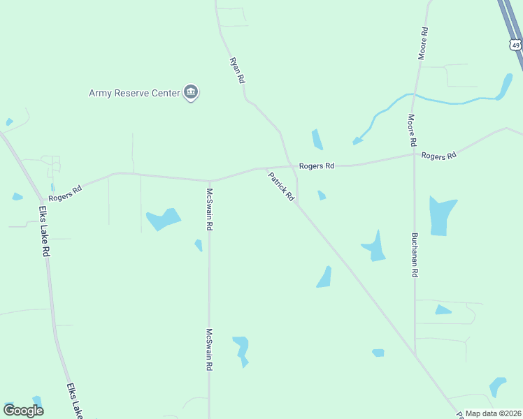 map of restaurants, bars, coffee shops, grocery stores, and more near 159 Rogers Road in Hattiesburg