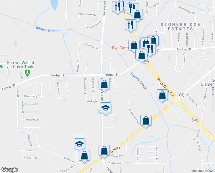 map of restaurants, bars, coffee shops, grocery stores, and more near 126 Cove Lane in Dothan