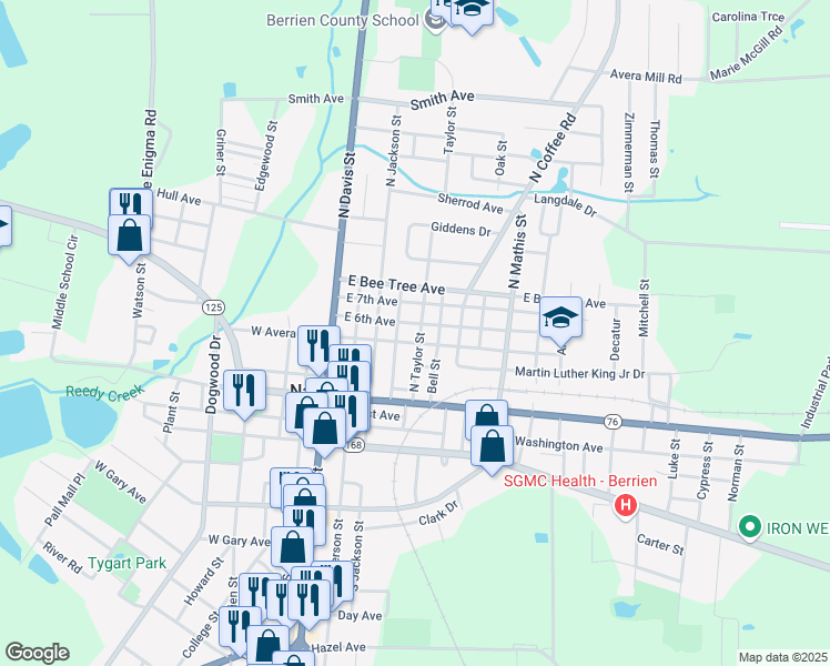 map of restaurants, bars, coffee shops, grocery stores, and more near 442 East Avera Avenue in Nashville