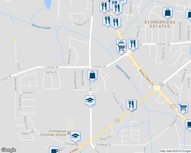 map of restaurants, bars, coffee shops, grocery stores, and more near 124 Cove Lane in Dothan