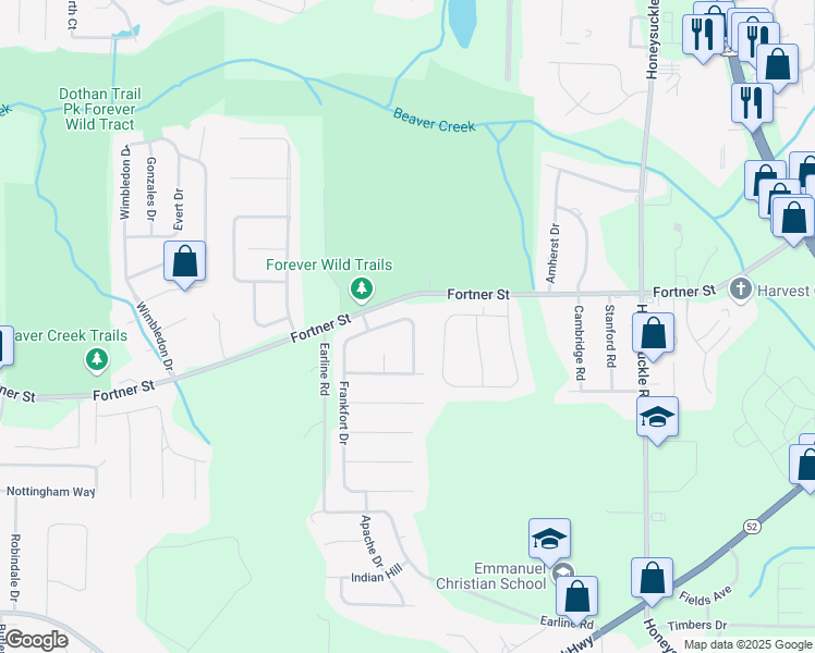 map of restaurants, bars, coffee shops, grocery stores, and more near 118 Brockton Court in Dothan