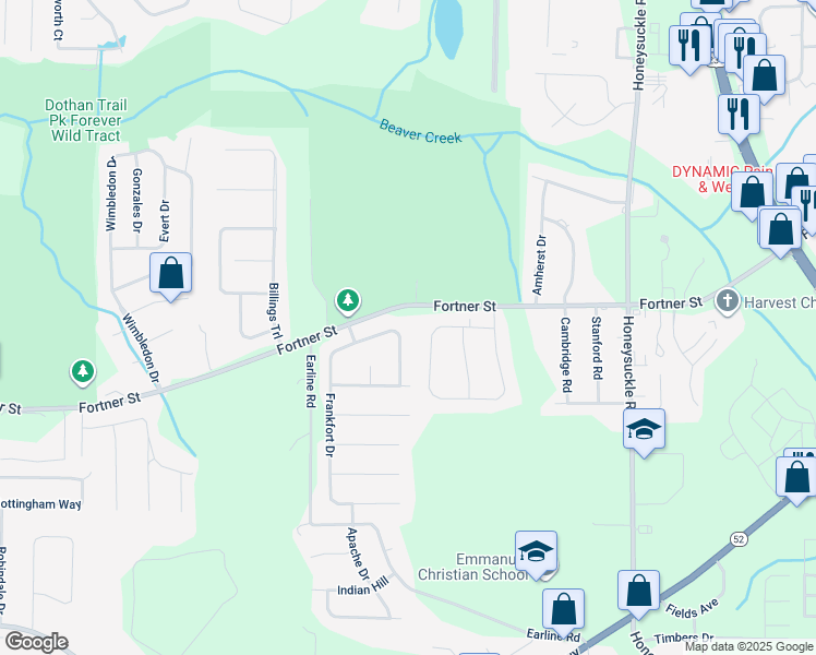 map of restaurants, bars, coffee shops, grocery stores, and more near 119 Brockton Court in Dothan