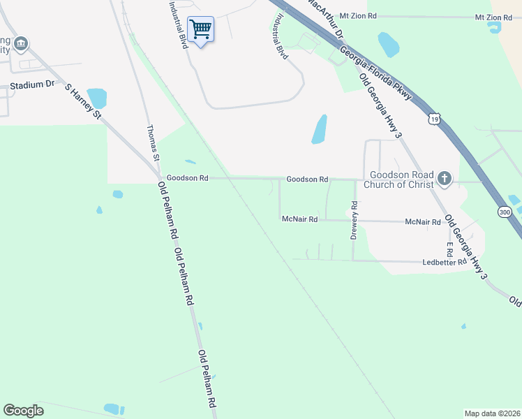 map of restaurants, bars, coffee shops, grocery stores, and more near 3856 Bessie Lane in Camilla