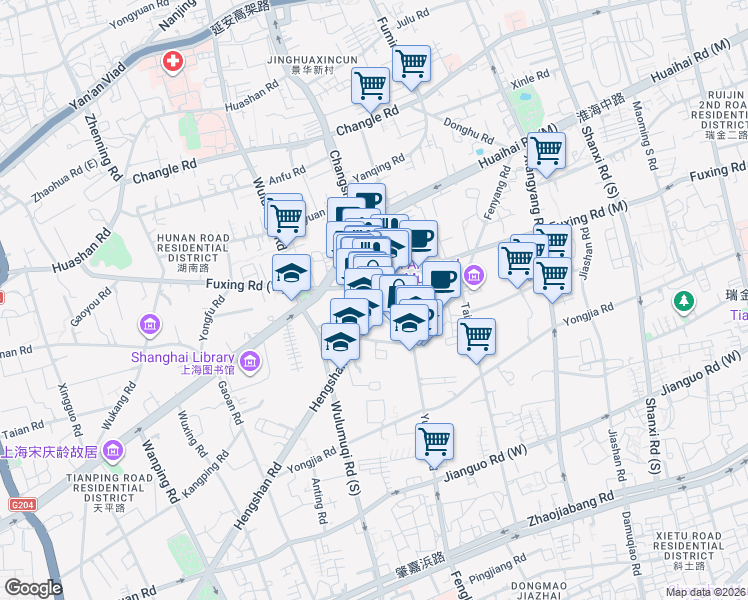 map of restaurants, bars, coffee shops, grocery stores, and more near in 