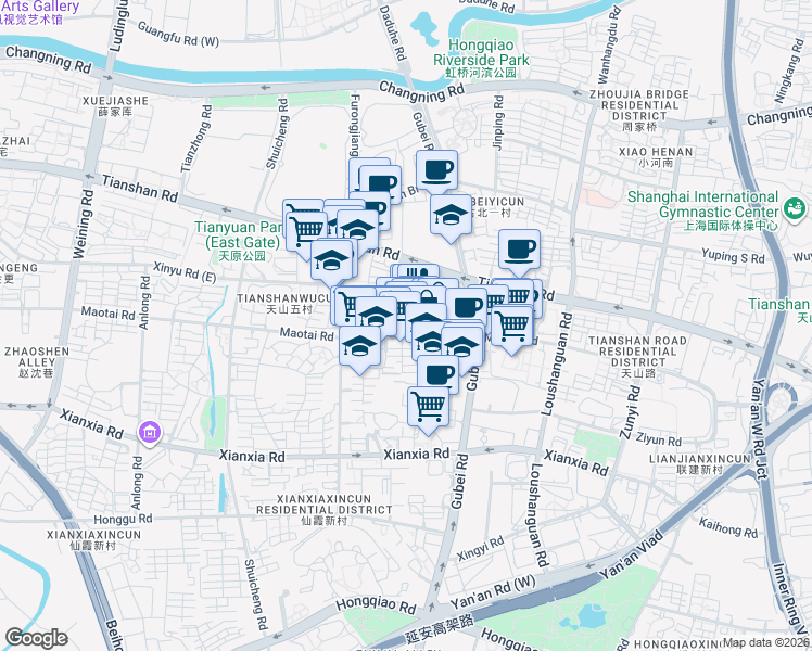 map of restaurants, bars, coffee shops, grocery stores, and more near in 