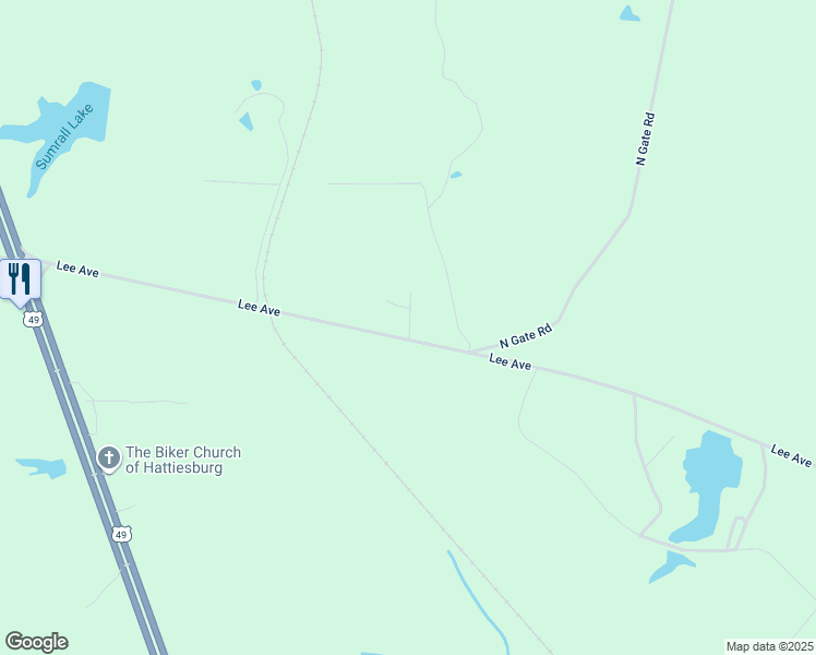 map of restaurants, bars, coffee shops, grocery stores, and more near 11 Nicole Drive in Hattiesburg