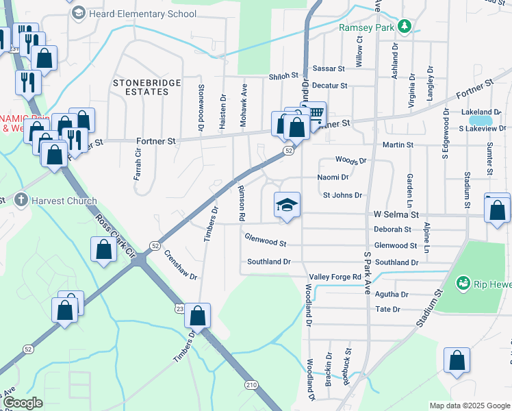 map of restaurants, bars, coffee shops, grocery stores, and more near 111 W Marion Dr in Dothan
