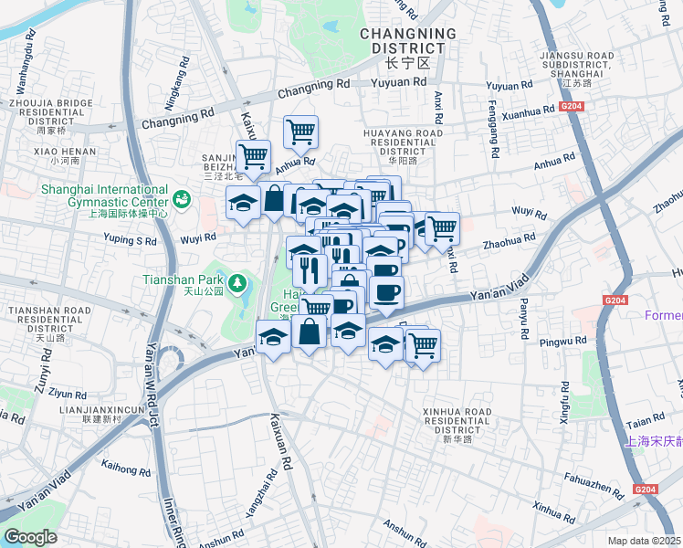 map of restaurants, bars, coffee shops, grocery stores, and more near in 