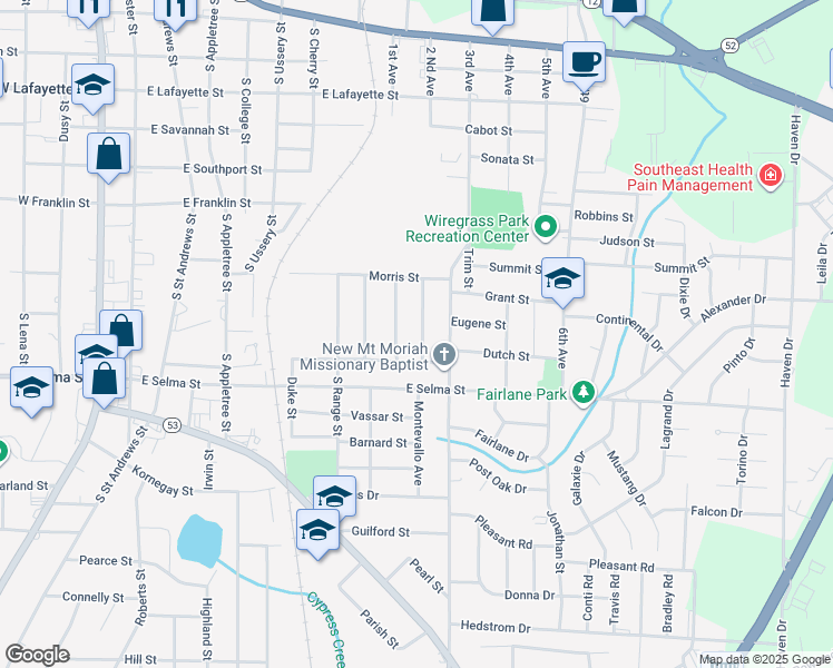 map of restaurants, bars, coffee shops, grocery stores, and more near 811 Memphis Street in Dothan