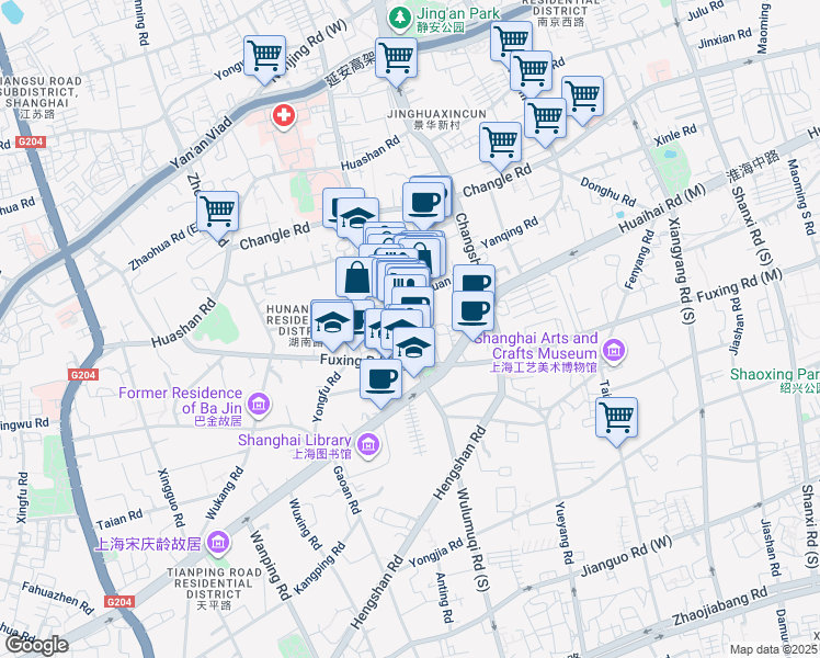map of restaurants, bars, coffee shops, grocery stores, and more near in 