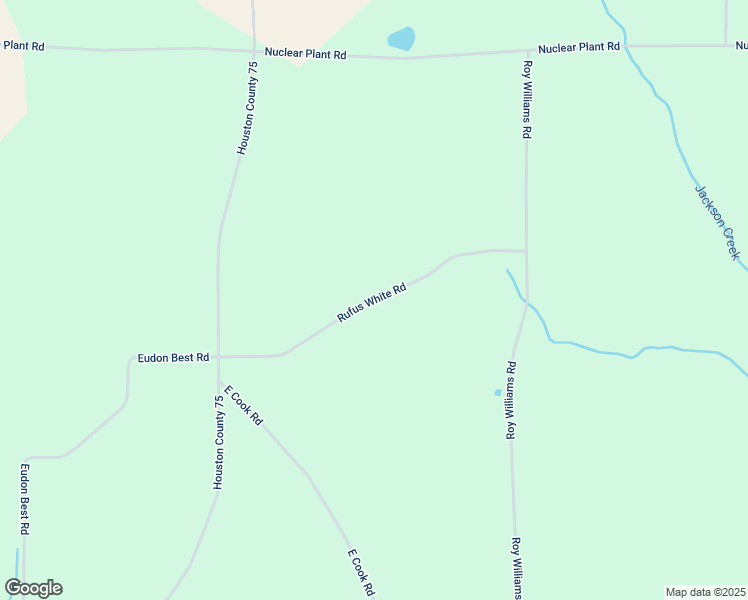 map of restaurants, bars, coffee shops, grocery stores, and more near Rufus White Road in Houston County